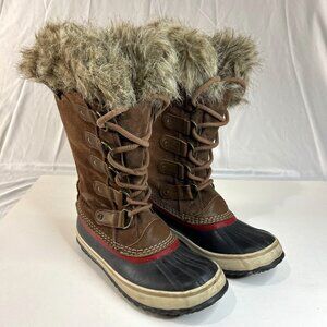 Sorel Joan of Arctic Womens Boots Leather Snow Brown Waterproof NL2429 Size 7